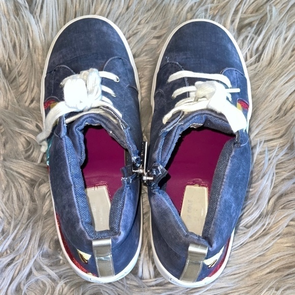 EUC Kenneth Cole New York Kam Hightop Floral Embroidered Sneakers Size 6 - Picture 5 of 8